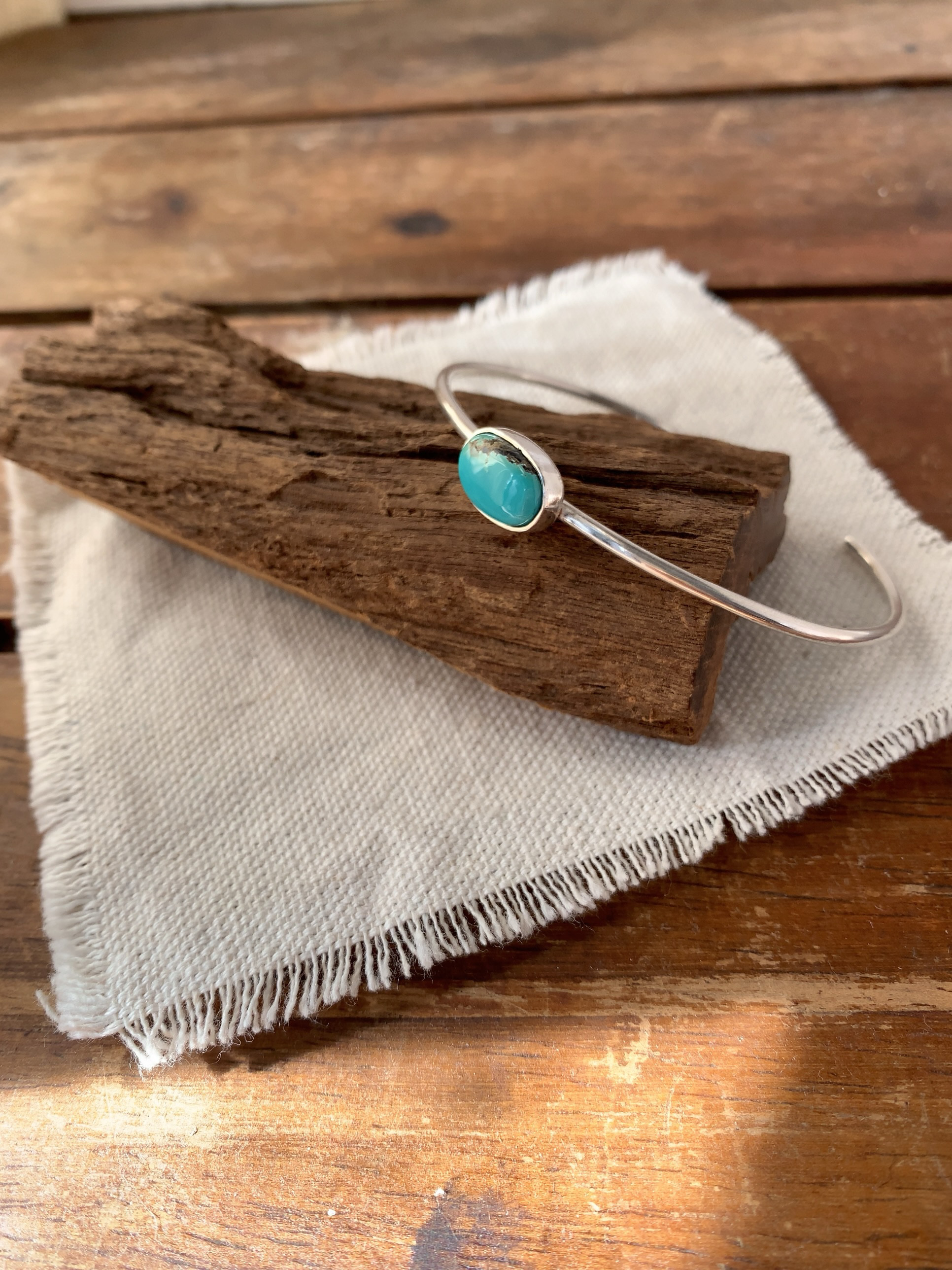 アイアンメイデンターコイズのシルバーバングル｜Silver950