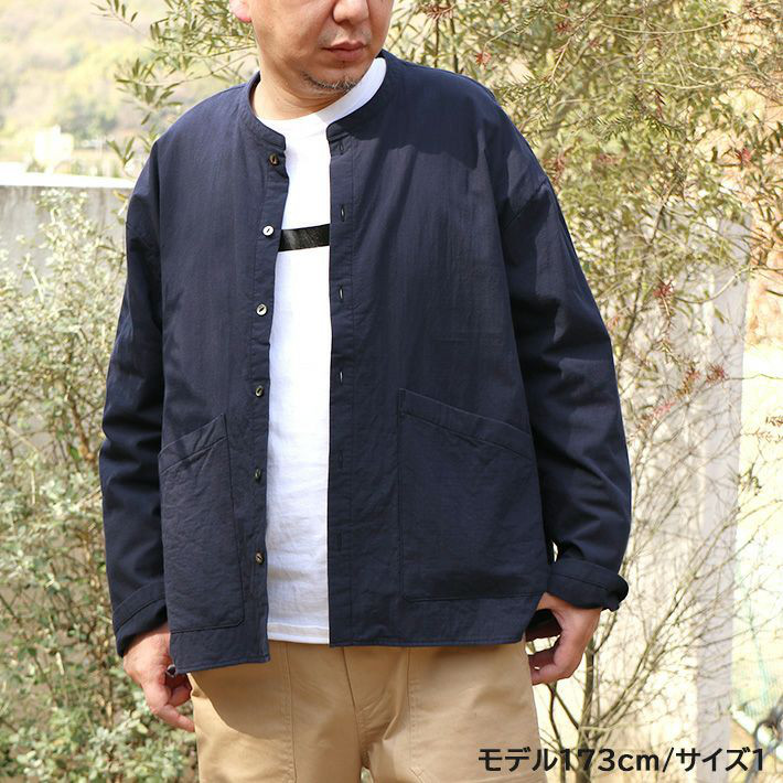 春先にぴったり　コットン二重織　ユニセックス　シャツジャケット