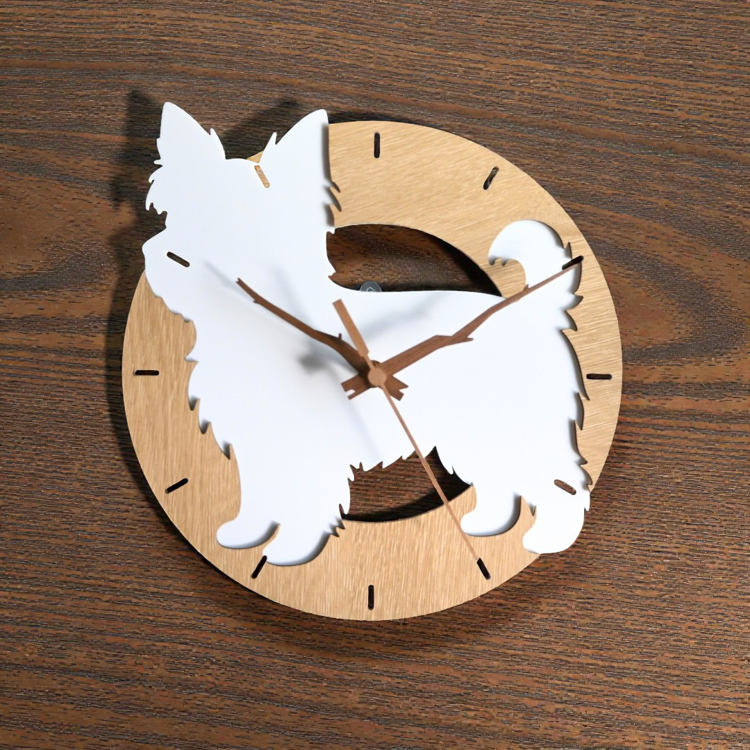 とびだしわんこクロック_ヨークシャテリア_壁掛け時計