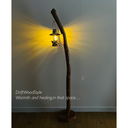 なだらかに曲線を描く古木風の大型サイズの流木スタンド ランタンやエアプラントを飾れる置物 北欧 照明 N10 11枚目の画像