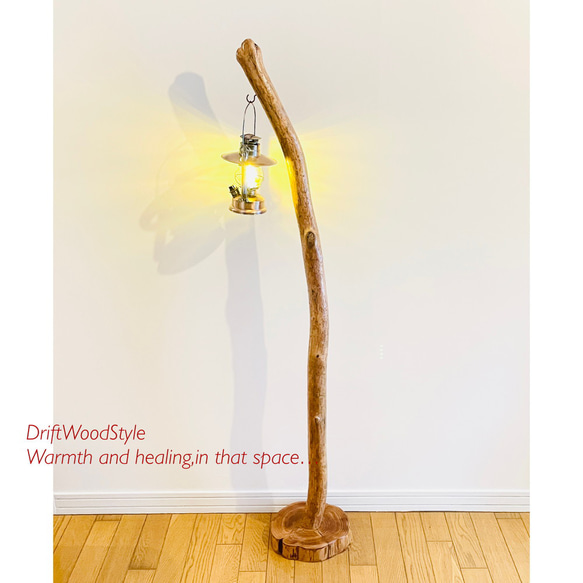 なだらかに曲線を描く古木風の大型サイズの流木スタンド ランタンやエアプラントを飾れる置物 北欧 照明 N10 10枚目の画像