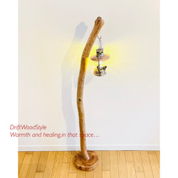 なだらかに曲線を描く古木風の大型サイズの流木スタンド ランタンやエアプラントを飾れる置物 北欧 照明 N10 4枚目の画像