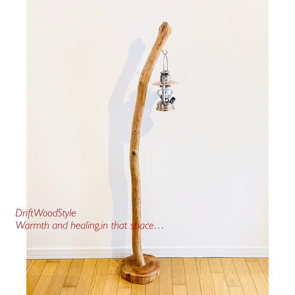 なだらかに曲線を描く古木風の大型サイズの流木スタンド ランタンやエアプラントを飾れる置物 北欧 照明 N10 3枚目の画像