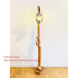 アイアンブラケットに吊るす大型サイズの流木スタンド ランタンやエアプラントを飾れる置物 看板 照明 N11 7枚目の画像