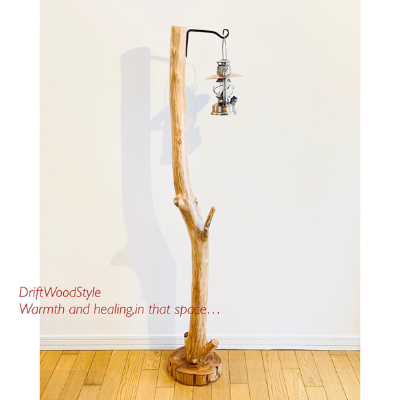 アイアンブラケットに吊るす大型サイズの流木スタンド ランタンやエアプラントを飾れる置物 看板 照明 N11 3枚目の画像