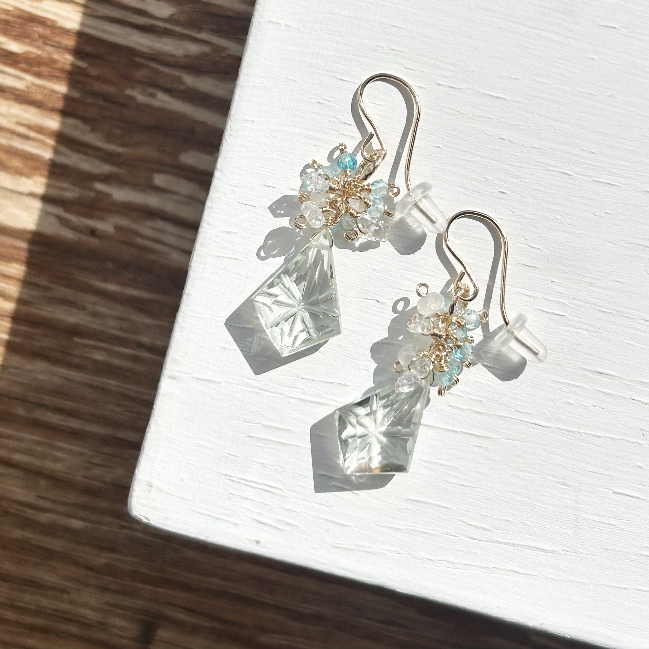 グリーンアメシストのフックピアス(K14GF)