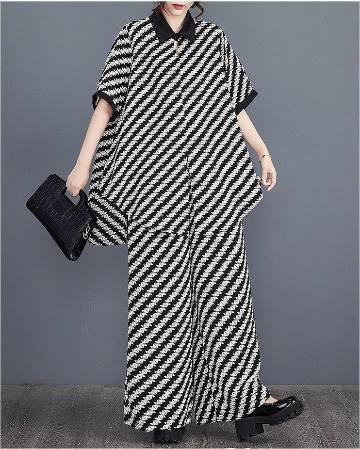 大きいサイズ レディース セットアップ　パンツ　春夏 秋 新品 半袖