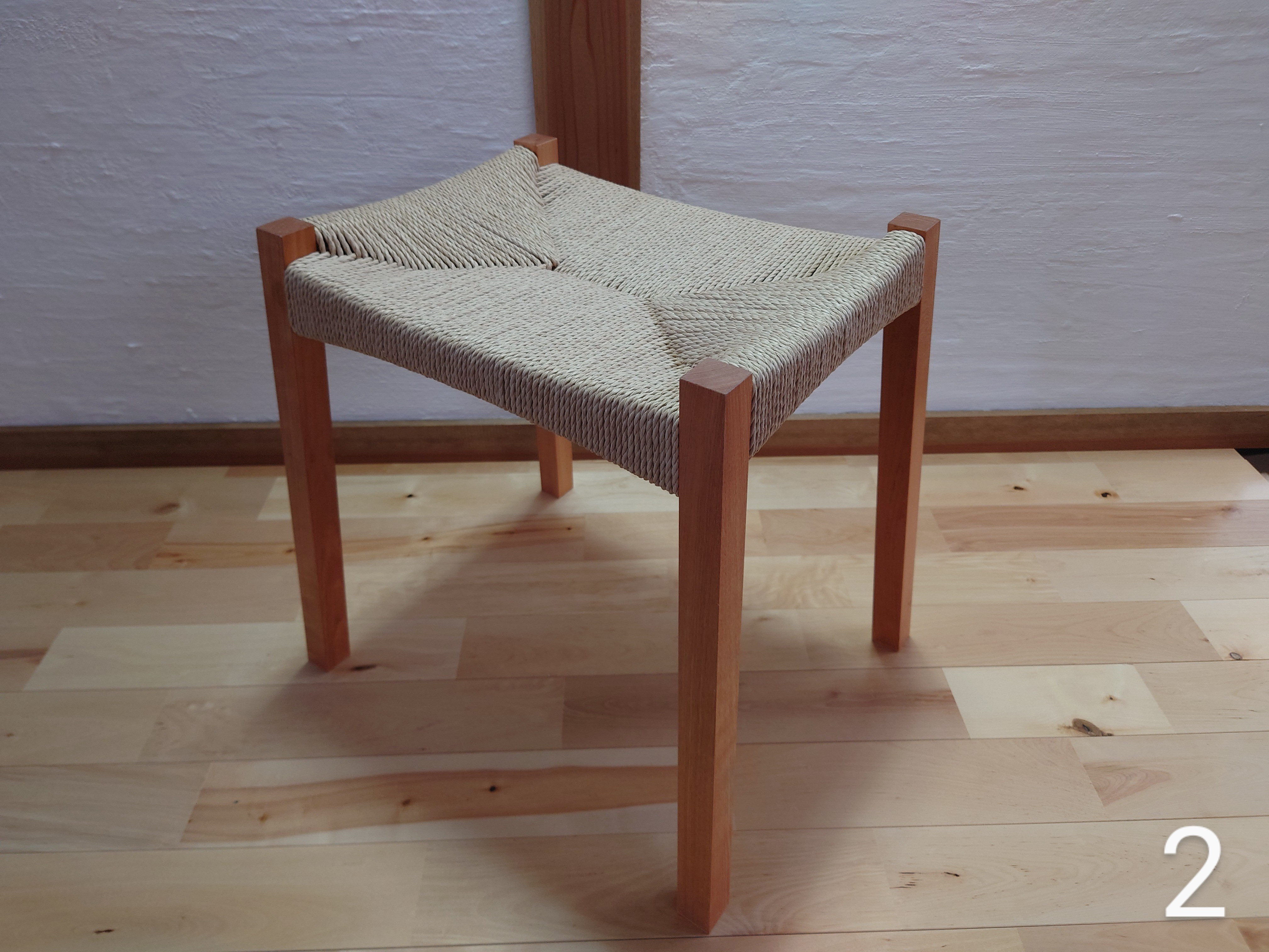 スツール 椅子 ペーパーコード 封筒編み