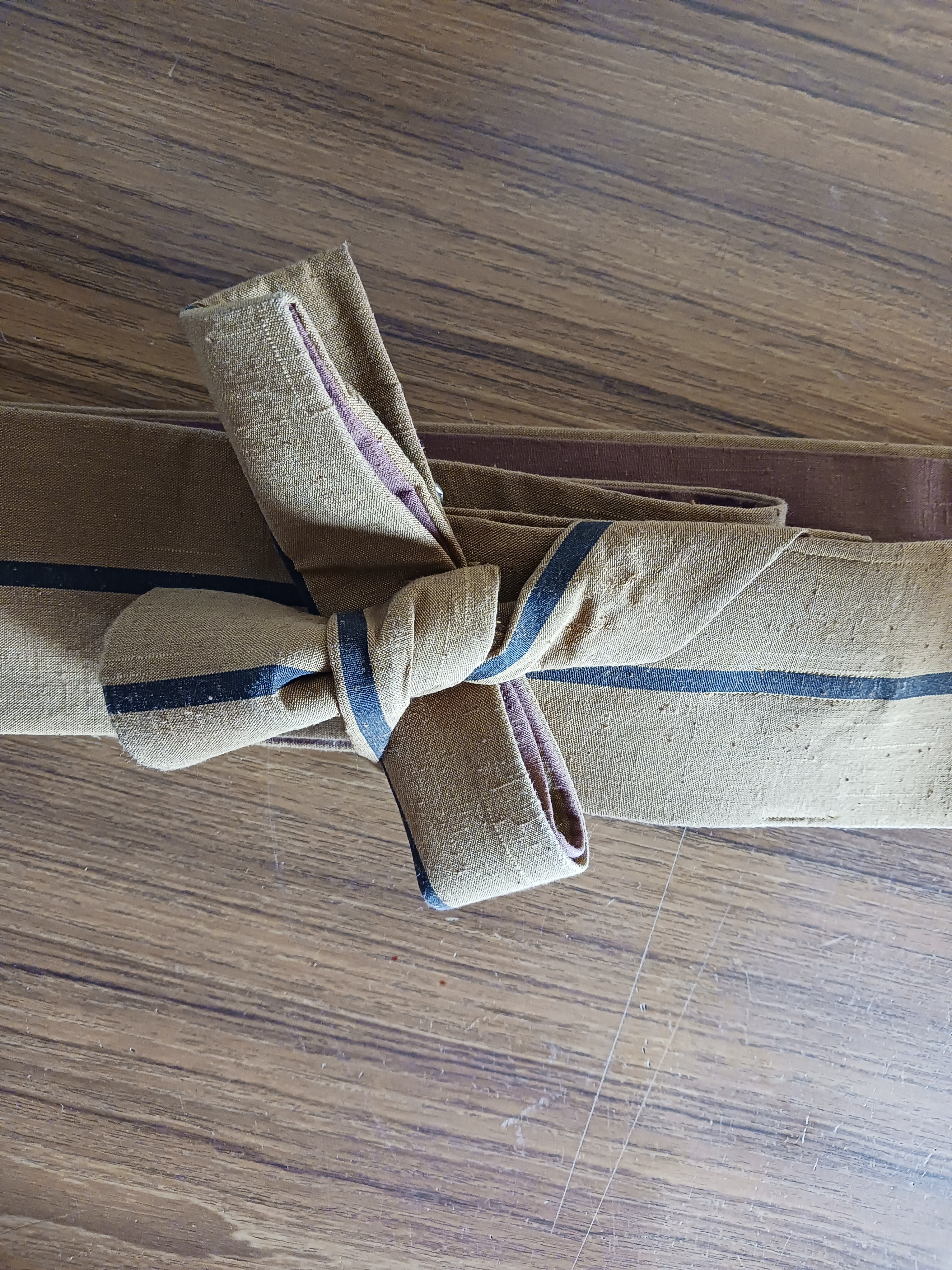 新商品　一力帯　一力結び　角帯　NO4茶130