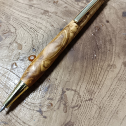 木軸シャーペン0.5㎜バックアイバール＆花梨瘤 蜜蝋クリーム仕上げ