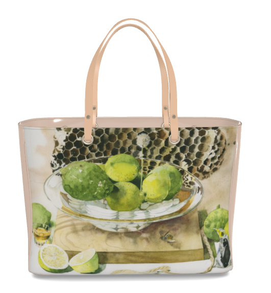 青いレモン　イタリアンレザーハンドバック 28,600円