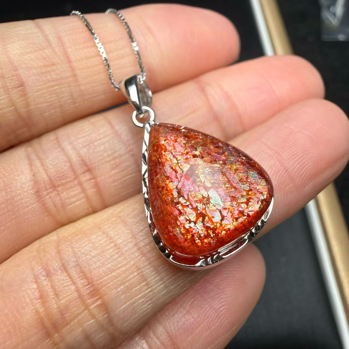 天然無処理　サンストーン ペンダント No38