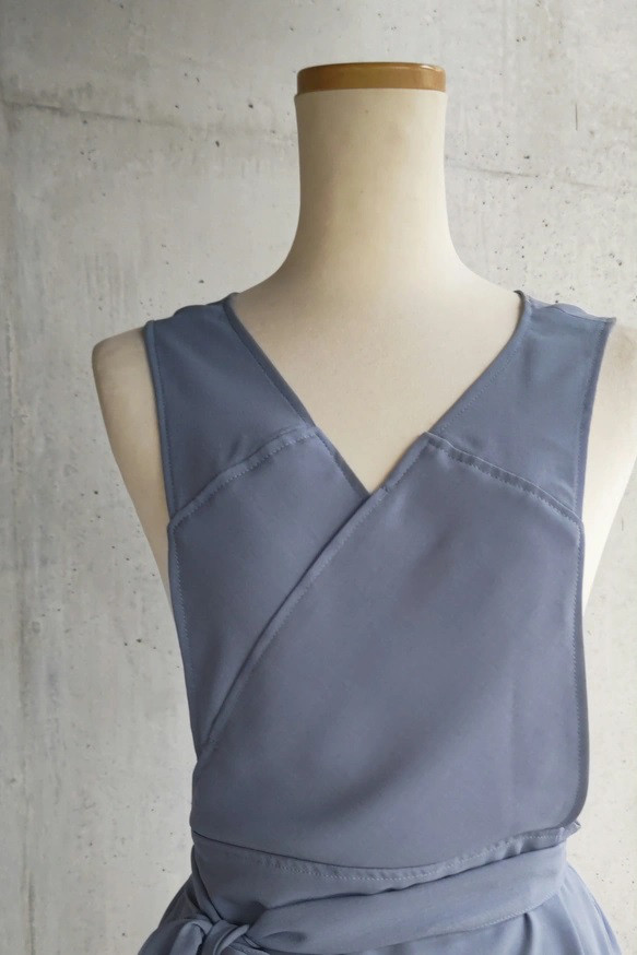 茶道お稽古に最適。羽織って着る「美シルエット」ロングエプロン【7L-10L/日本製】127100-39-3