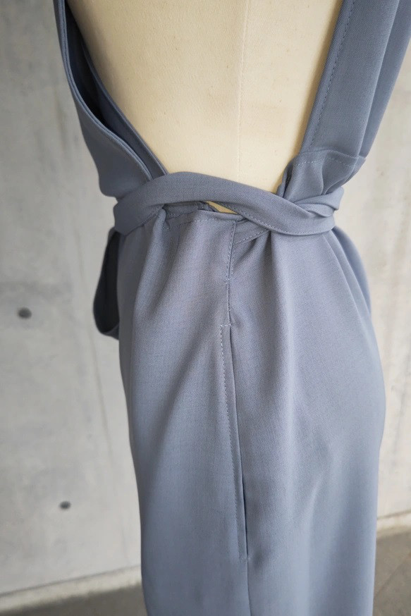 茶道お稽古に最適。羽織って着る「美シルエット」ロングエプロン【7L-10L/日本製】127100-39-3