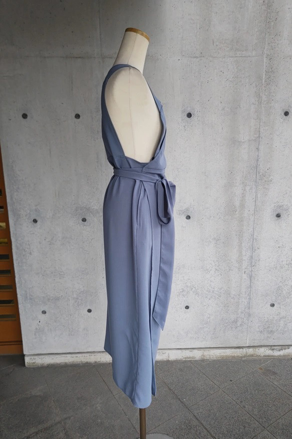 茶道お稽古に最適。羽織って着る「美シルエット」ロングエプロン【7L-10L/日本製】127100-39-3