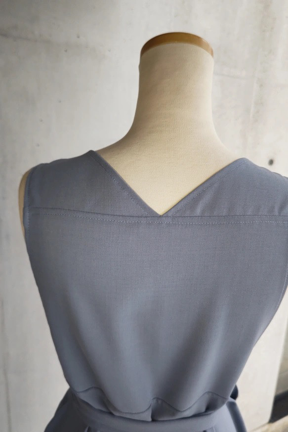 茶道お稽古に最適。羽織って着る「美シルエット」ロングエプロン【7L-10L/日本製】127100-39-3