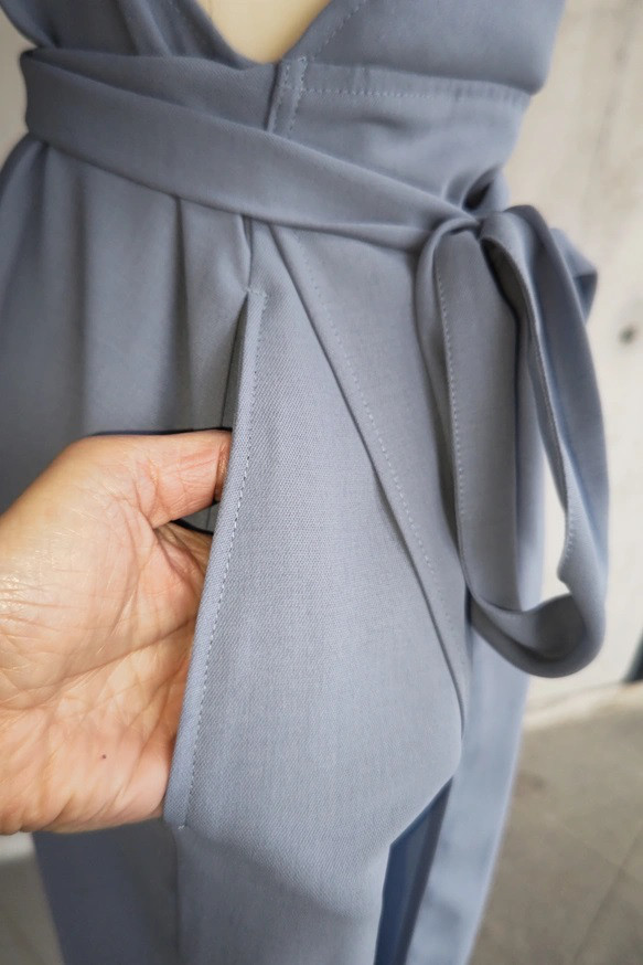 茶道お稽古に最適。羽織って着る「美シルエット」ロングエプロン【7L-10L/日本製】127100-39-3