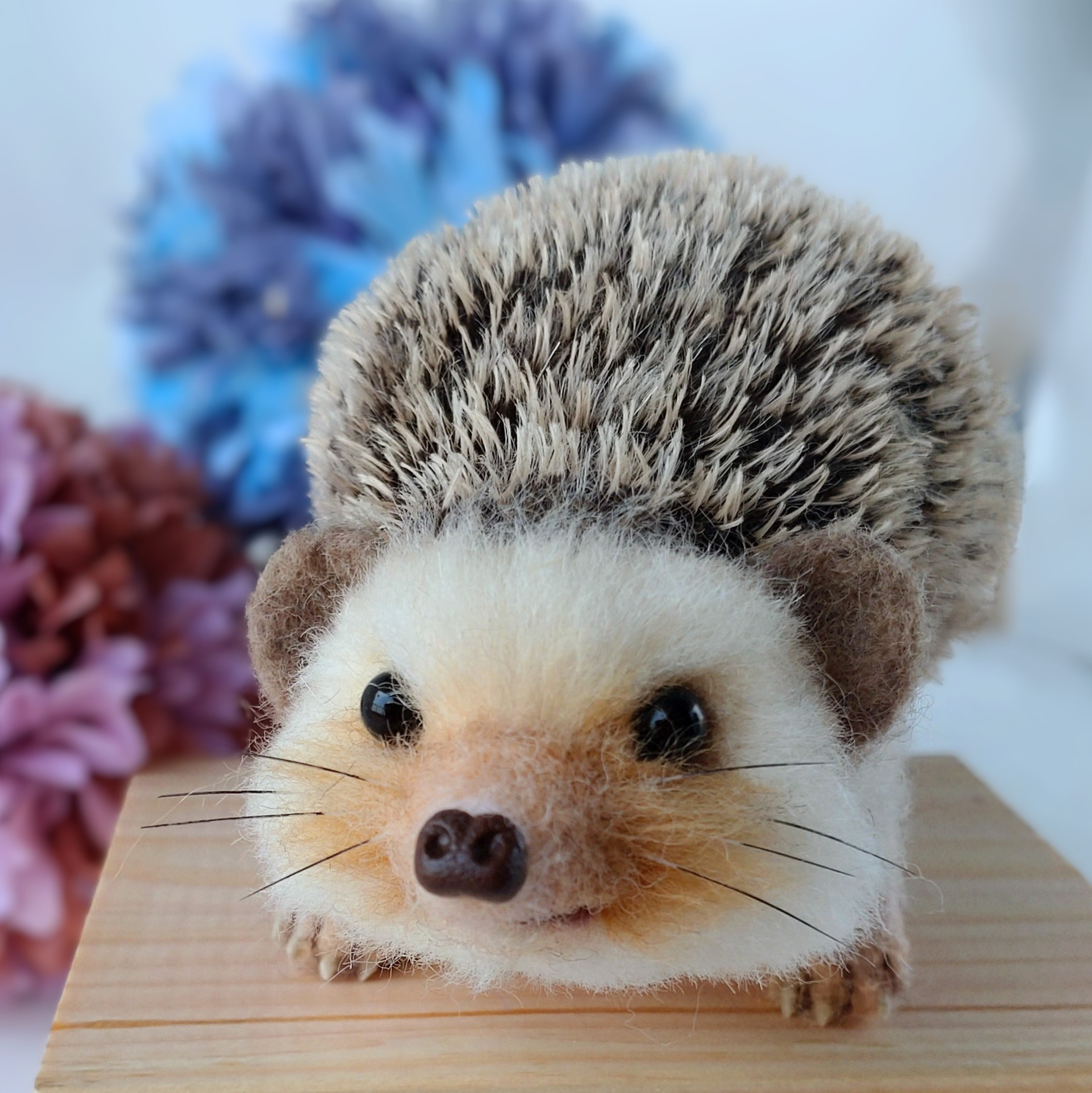 【森のかくれんぼ名人　ハリネズミのソラくん】羊毛フェルト 送料無料 7,546円