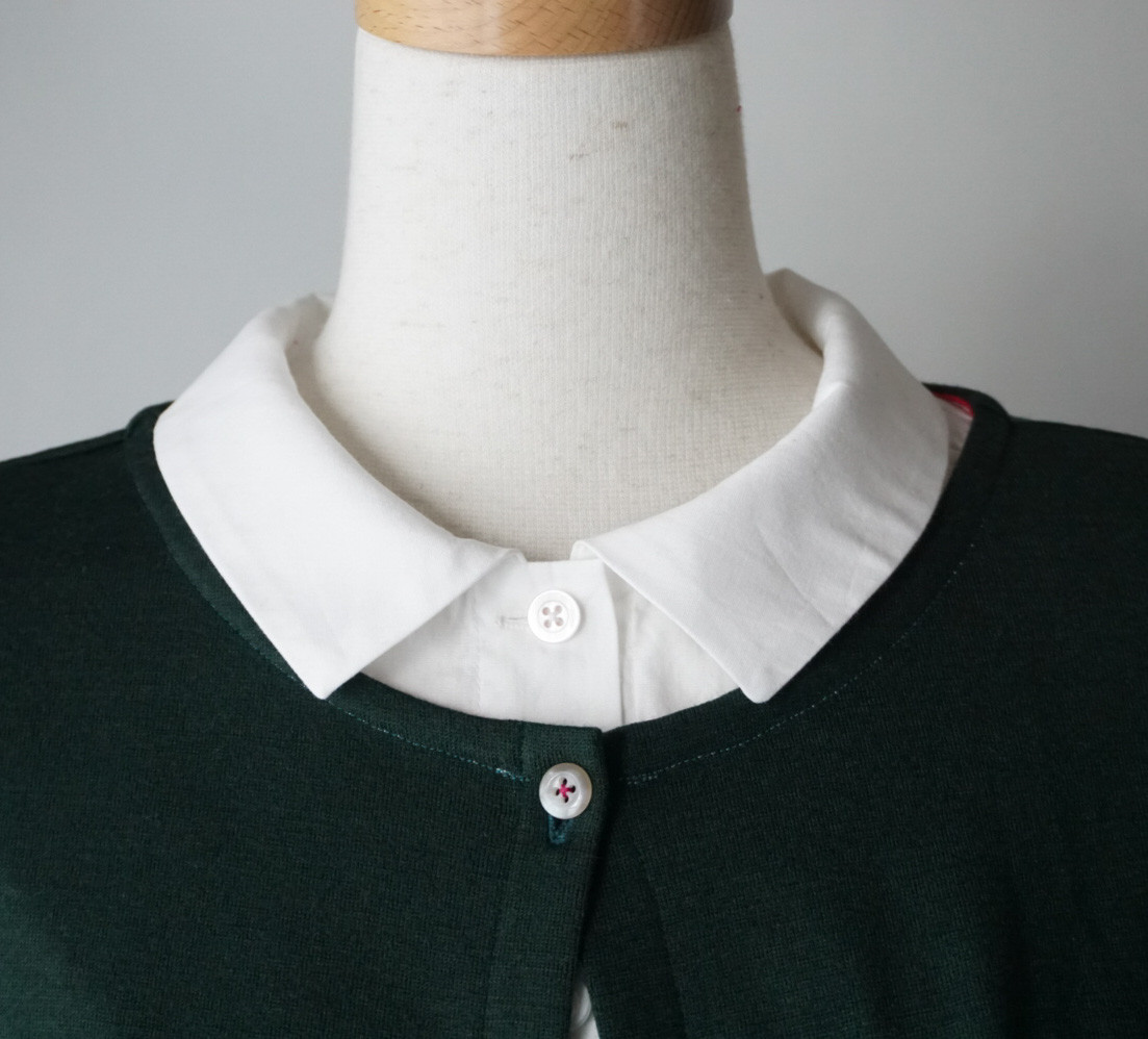 付け襟長袖カットソー（オフcolスタンダード襟）