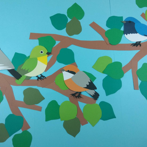 森の鳥（バラ売り）〈春～秋の壁面飾り〉 画用紙 保育園・幼稚園・学校
