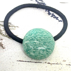 940. 天然石 グレーアゲート ドーム型 ヘアゴム ヘアゴム puna 通販