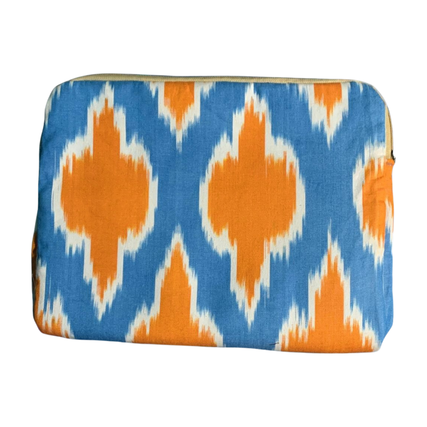 【オーダーメイド可】仕事も勉強も、彩りとともに。ウズベキスタン伝統絣「イカット」のPCケース（内ポケット付）