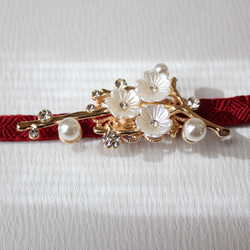 ●帯留/帯留め 白梅 2枚目の画像