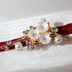 ●帯留/帯留め 白梅 6枚目の画像