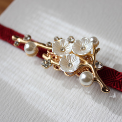 ●帯留/帯留め 白梅 4枚目の画像