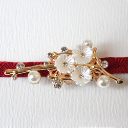 ●帯留/帯留め 白梅 1枚目の画像