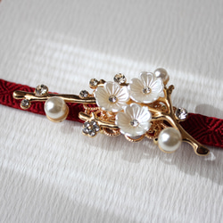 ●帯留/帯留め 白梅 3枚目の画像