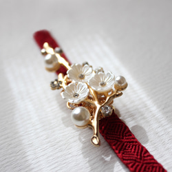 ●帯留/帯留め 白梅 5枚目の画像