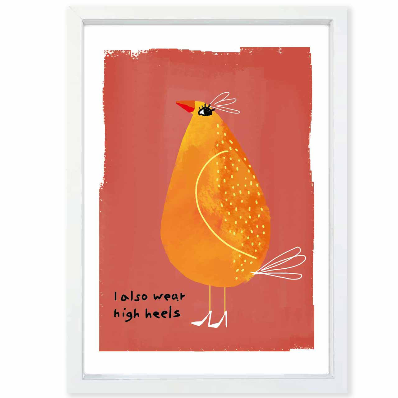 わたしもハイヒール　鳥　送料無料　あらゆるお部屋のポスター　イラスト　アートポスター　アート/sei検索新着順　3990