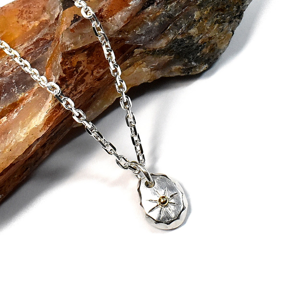 K18 太陽 シルバー ペンダントトップ 一点物 No-02