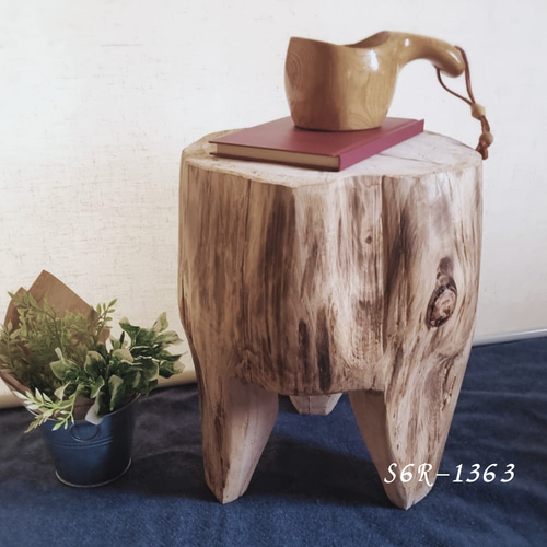 ひのきの椅子 高さ35cm 切株テーブル・スツール 炙り 椅子（チェアー