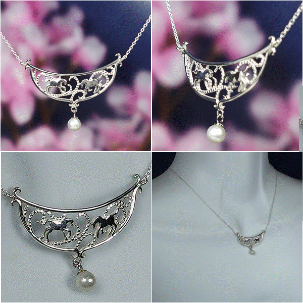 ■ツインピント＆アイビーネックレスチョーカー（320NLS45 AG950 03kbx45　）