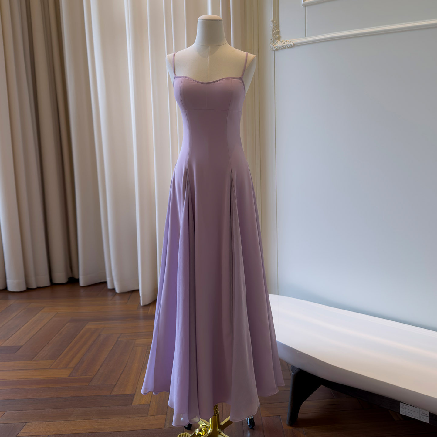 紫 キャミソール ワインレッド シンプル ウェディングドレス パーティー Aライン ロング 韓国風 二次会 69596 18,446円