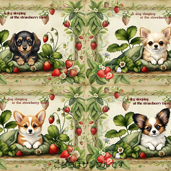 オリジナル 生地 ブロックデザイン パネル生地 犬 犬柄 ミニチュア