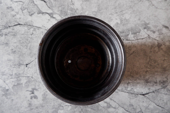 6.5号燻し金彩掛分け鉢419　塊根植物　多肉植物　アガベ　盆栽　植木鉢　作家鉢　鉢台　沖縄 5枚目の画像