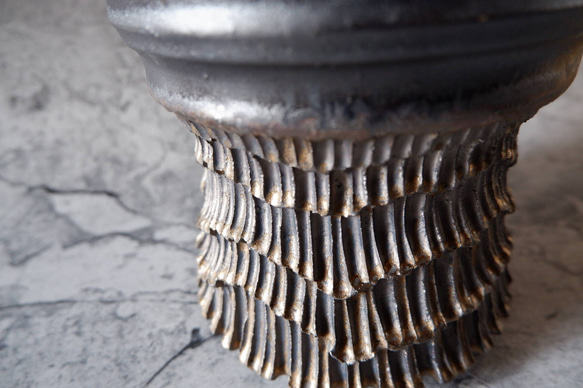 6.5号燻し金彩掛分け鉢419　塊根植物　多肉植物　アガベ　盆栽　植木鉢　作家鉢　鉢台　沖縄 2枚目の画像