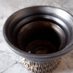 6.5号燻し金彩掛分け鉢419　塊根植物　多肉植物　アガベ　盆栽　植木鉢　作家鉢　鉢台　沖縄 4枚目の画像