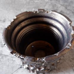 6号燻し金彩鉢420　塊根植物　多肉植物　アガベ　盆栽　植木鉢　作家鉢　鉢台　沖縄 4枚目の画像