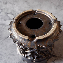 6号燻し金彩鉢420　塊根植物　多肉植物　アガベ　盆栽　植木鉢　作家鉢　鉢台　沖縄 6枚目の画像