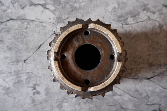 6号燻し金彩鉢420　塊根植物　多肉植物　アガベ　盆栽　植木鉢　作家鉢　鉢台　沖縄 7枚目の画像