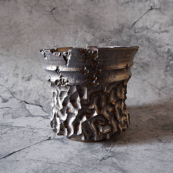 6号燻し金彩鉢420　塊根植物　多肉植物　アガベ　盆栽　植木鉢　作家鉢　鉢台　沖縄 3枚目の画像