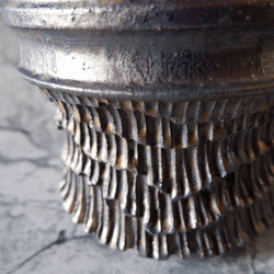 6.5号燻し金彩鉢421　塊根植物　多肉植物　アガベ　盆栽　植木鉢　作家鉢　鉢台　沖縄 2枚目の画像