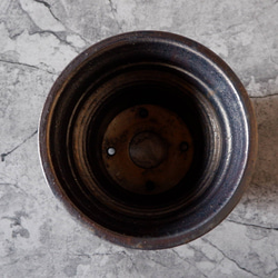 6.5号燻し金彩鉢421　塊根植物　多肉植物　アガベ　盆栽　植木鉢　作家鉢　鉢台　沖縄 5枚目の画像