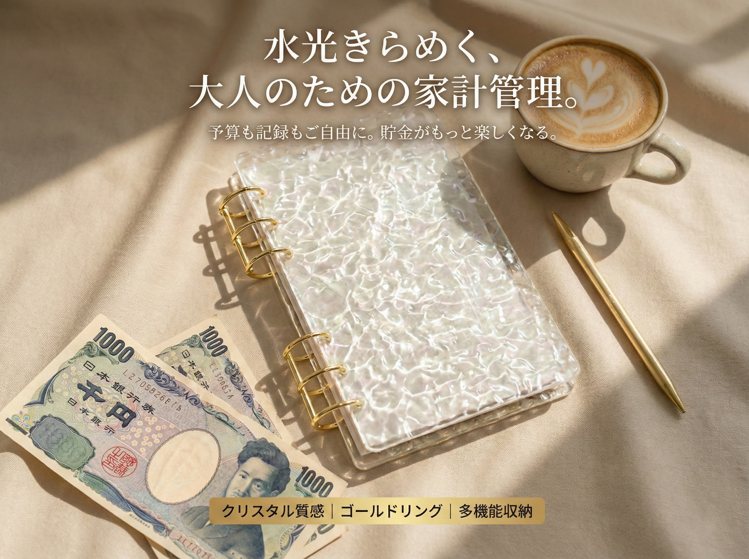 アクリル貯金バインダー 韓国っぽい貯金リフィル｜透明貯金箱・お札