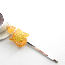 小春日和の下、颯爽と走りさったのは、クォーツニャンコの「ヤシキ」でした♪<1点ものヘアピン>HP284 1枚目の画像