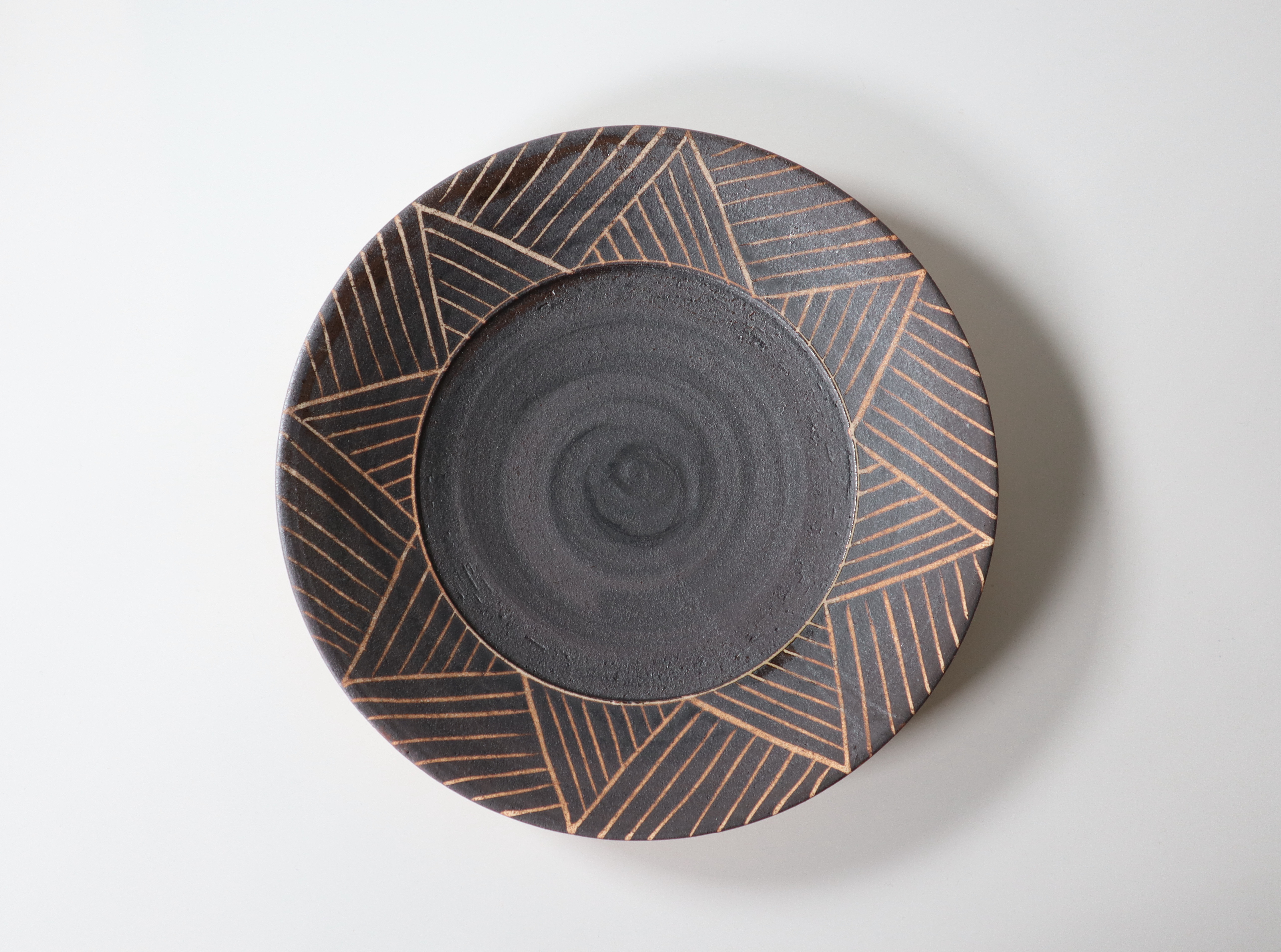 幾可紋７寸プレート　黒